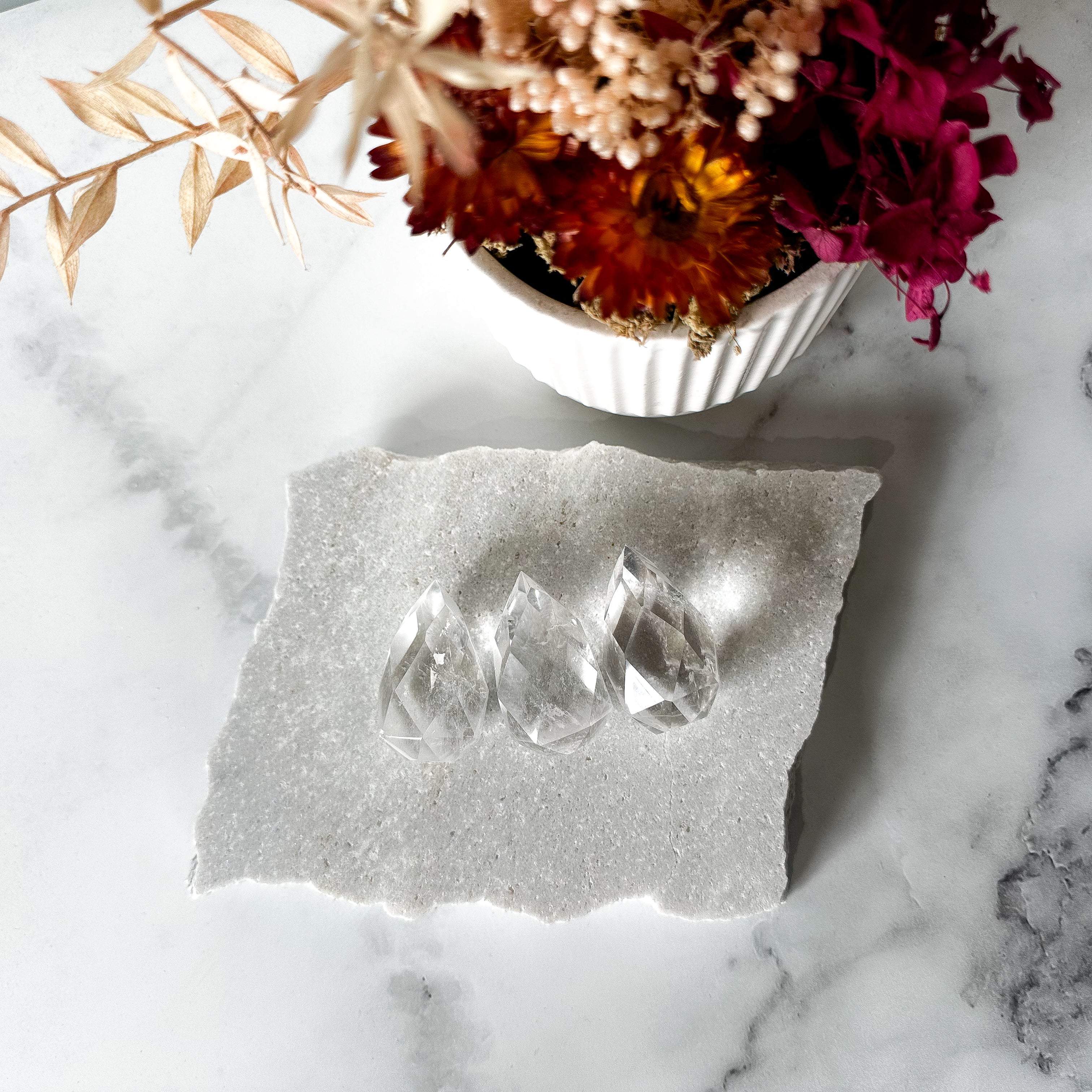 Clear Quartz | Faceted Drops | High Quality